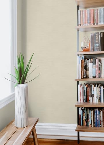 RoomMates Stella Cream Grasscloth Peel and Stick Wallpaper, RMK12775PL - Image 2