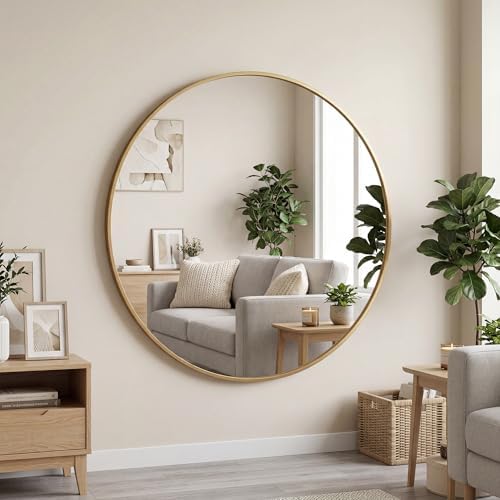 OLIXIS Circle Mirror 36 Inch, Bathroom Round Wall Mirror by OLIXIS
