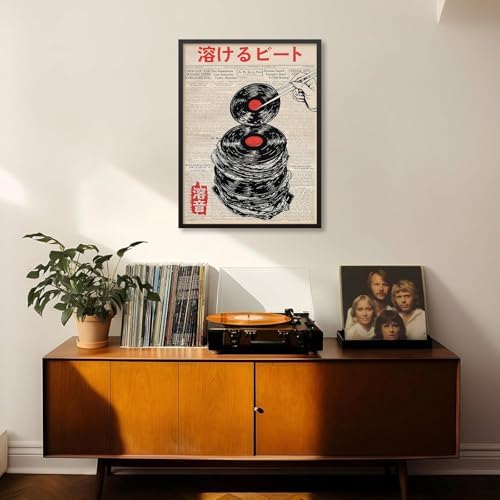 Japanese Vintage Music Poster Retro Newspaper Aesthetic Wall Art Melting Vinyl - Image 5