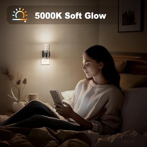 JandCase Bubble Night Light, 5000K White Night Lights Plug into Wall Auto - Image 5