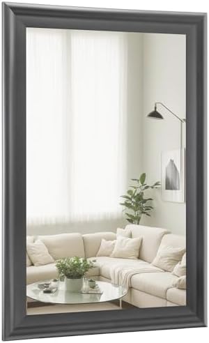 Wall Grey Mirror for Bathroom, Rectangle Rustic 24 x 36 inch Vanity Mirrors by Culer