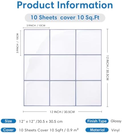 COMSTICKC Thicker Peel and Stick 3D Backsplash Tiles Kitchen Bathroom - Image 6