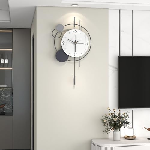 Decorative Modern Wall Clock for Living Room Decor Non Ticking by JTWALCLOCK