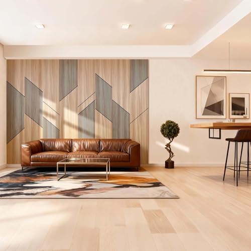 8-Pack Teak Wood Grain 3D Wall Panels - Image 2