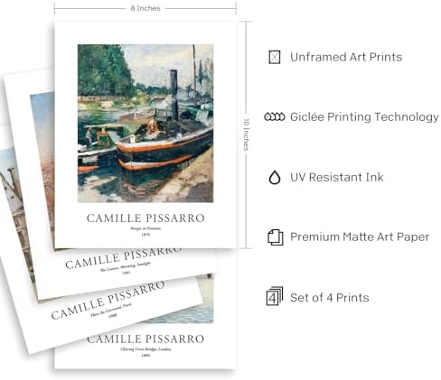 EVOLE HOME Camille Pissarro Art Prints, Unframed 8x10 Art Prints, Giclée Prints - Image 3