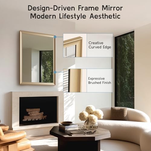 Gold Bathroom Mirror 22x30 Inch, Rectangle Vanity Mirror - Image 2