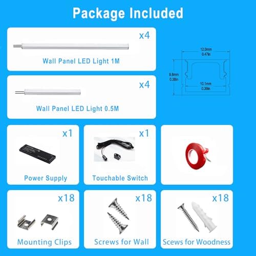 LED Wall Panel Lights, Wood Slat Wall Panel LED Strip Light, 3000K Touchable - Image 4