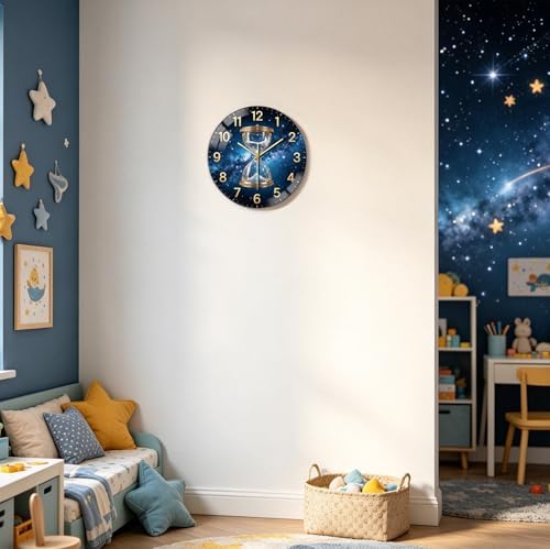 peacoblue Starry Hourglass Wall Clocks Battery Operated - Image 5