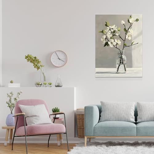 daktenn Floral Canvas Wall Art Bathroom Wall Art Pictures Wall Decor Home Decor - Image 3