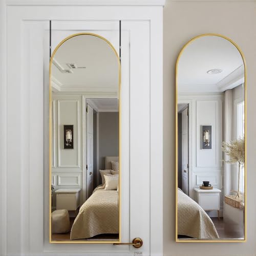 DMWOODFL Arched Over The Door Mirror 50x16 Full Length Hanging Mirror by DMWOODFL