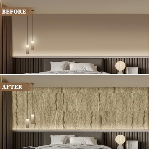 8 PCS 3D Faux Stone Wall Panels Coverings Interior & Exterior Walls, - Image 5