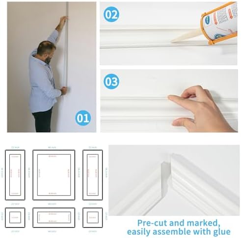 Art3d Premade Bilinear Frame Wainscoting Molding Set, 6 Separate Frame - Image 6