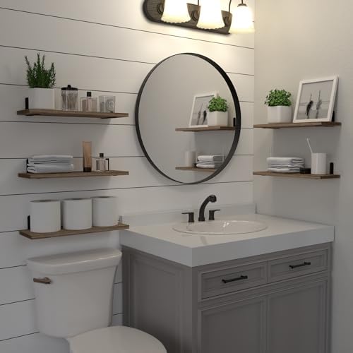 DOLLFIO Floating Wall Shelves, Decor & Storage, Rustic Brown - Image 2