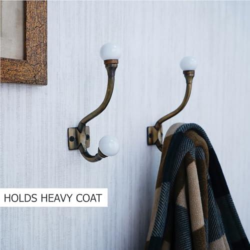 Indian Shelf 6 Piece White Double Wall Hooks - Image 2
