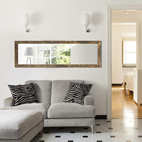 ikkle Wooden Full Length Door Mirror 48" x 14", Rustic Frame - Image 3