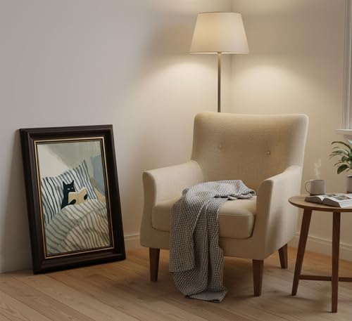 Dark Brown Framed-Black Cat Reading Wall Art, Funny Animal Canvas Prints - Image 6