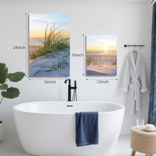 IAFWZX Wrapped Canvas Coastal Sunset Scenery Wall Art Set of 3, 16x24 in - Image 5