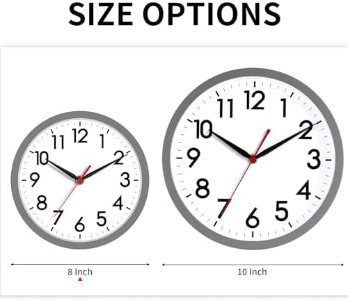 AKCISOT 8 Inch Wall Clock, Silent Battery Operated Analog Clock - Image 3