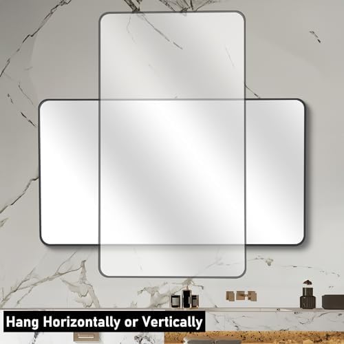 DESBING 36" x 48"Bathroom Mirror, Matte Black Wall Mirror - Image 5