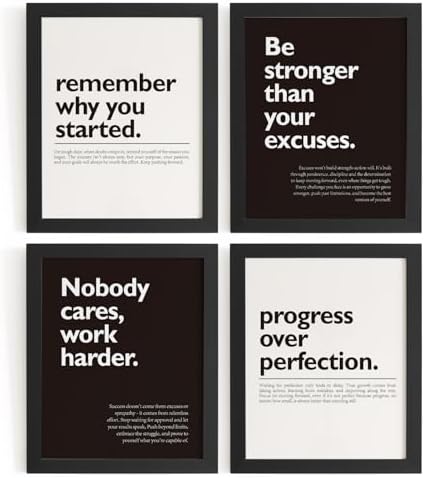 DSHFG Motivational Office Pictures Wall Decor Prints Set of 4 by Unknown