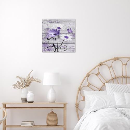 HVEST Farmhouse Purple Floral Wall Art - Image 5