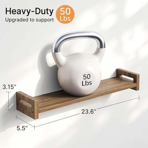 Solid Wood Floating Shelf, 23.6" Wall Shelf - Image 3
