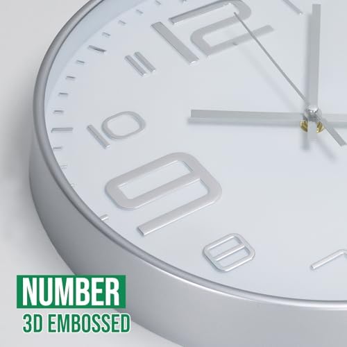 Wall Clock Modern Non-Ticking Battery Operated Wall Clocks Silent Quartz - Image 4