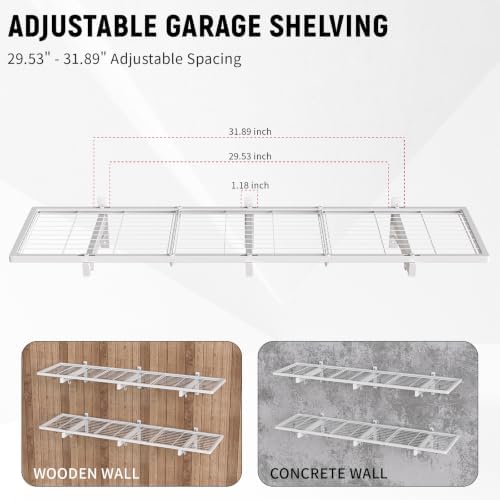 2 Pack Garage Wall Shelving, Garage Shelves Wall Mounted - Image 5