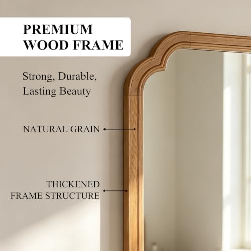 Bathroom Mirror for Over Sink, 30x20 Inch Wood Frame Decorative Wall Mirror - Image 4