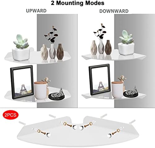 Cosmos 2 Pcs Acrylic Wall Mount Floating Corner Shelves Quarter Round Shower - Image 4