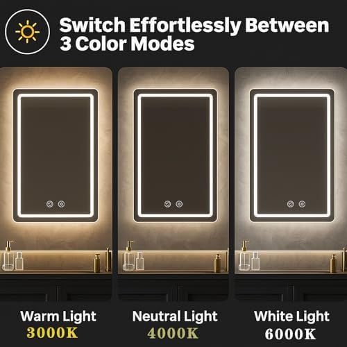 LTFUUAI 20"X28" LED Bathroom Mirror - Image 4