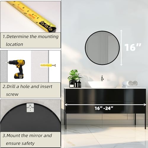 Round Bathroom Mirror, Circle Mirror, 1 Pack - Image 4