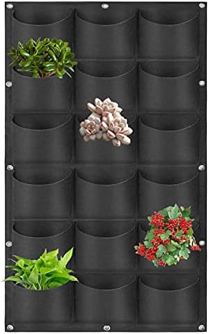 Hanging Planting Grow Bags, 18 Pockets Hanging Vertical Wall Planter Wall by LITLANDSTAR