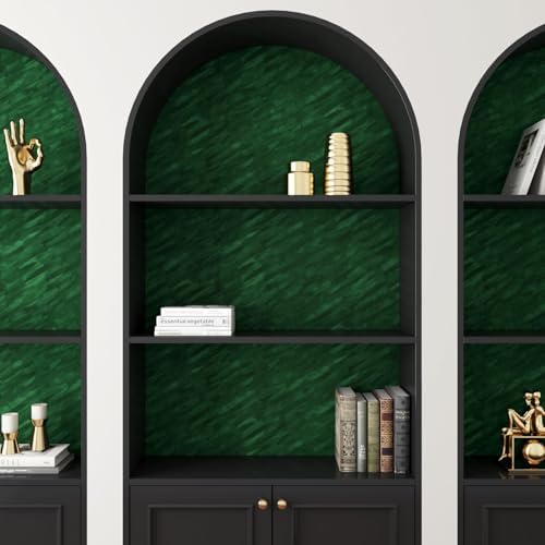 YENHOME 17.7"X200" Emerald Green Velvet Peel and Stick Wallpaper Vintage Velvet - Image 5