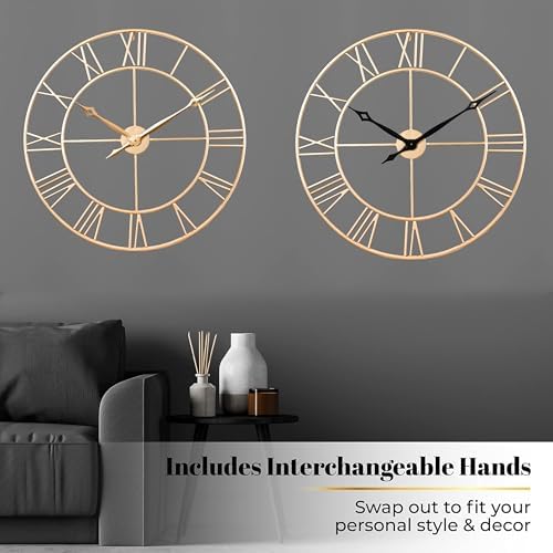 CLXEAST Large 30 Inch Gold Wall Clocks - Image 4