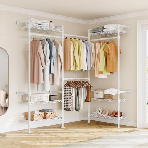 ONBRILL L3 Wall Mounted Metal Pipe Closet System Heavy Duty Garment Rack by ONBRILL