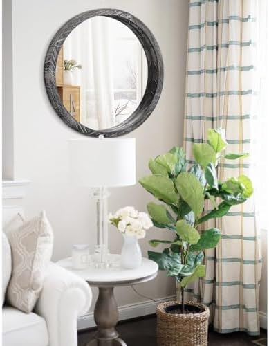 JJUUYOU Round Wall Mirror Large Circular Wall Mounted Mirror - Image 5