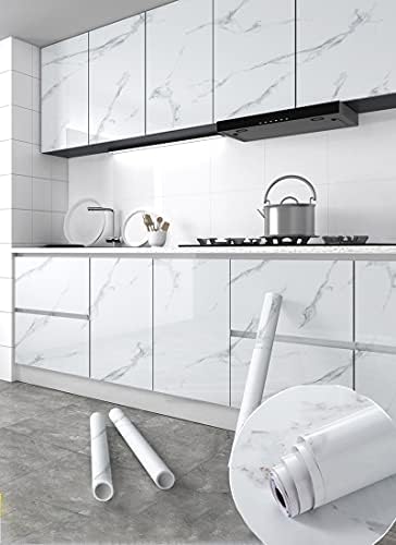 Marble Contact Paper White Peel and Stick Wallpaper 15.8"×197" - Image 4