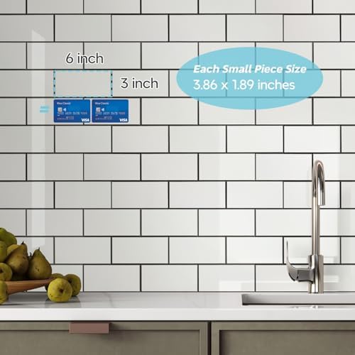 STICKGOO Peel and Stick Backsplash on Subway Tile, Glossy White - Image 5
