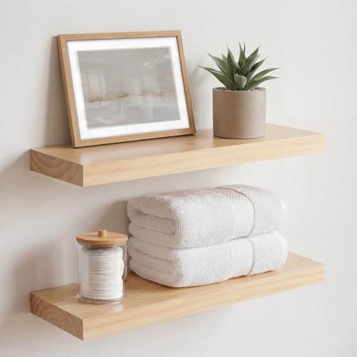 Homeforia 18 Inch Floating Shelves, High-End Solid Pine Wood by Homeforia