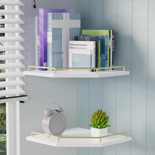 Tirzah White Wall Mount Corner Shelf - Image 2