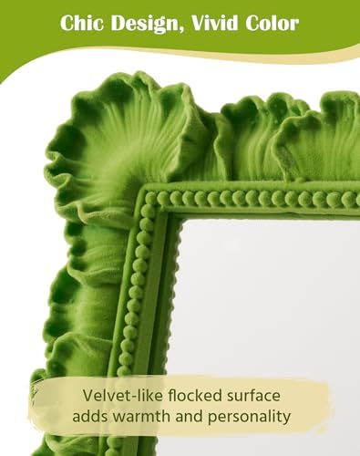 Framed Small Vanity Mirror for Dresser Nightstand Decor, Lawn Green - Image 3