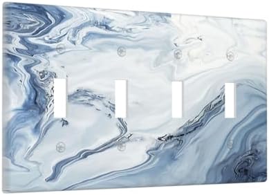 Light Switch Covers Blue Marble Pattern Quad Toggle 4 Gang Wall Plate - Image 2