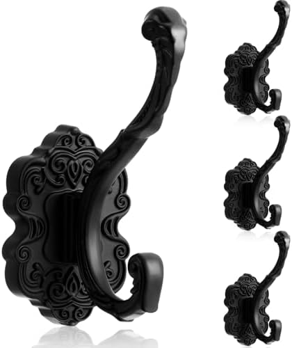 Zonon 4 Pcs Black Vintage Antique Coat Hooks Wall Mounted by Zonon