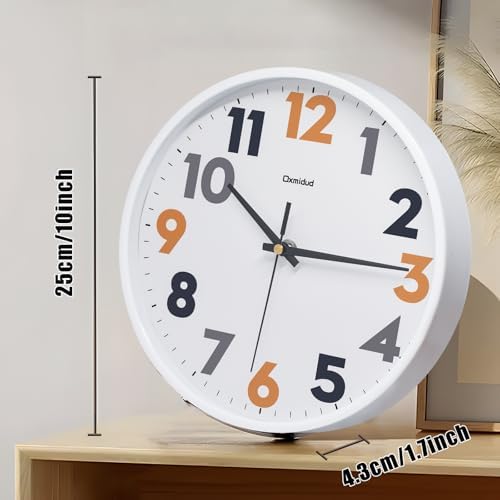 Modern Wall Clock, 10 Inch Silent Non-Ticking Battery Operated – Easy to Read - Image 2