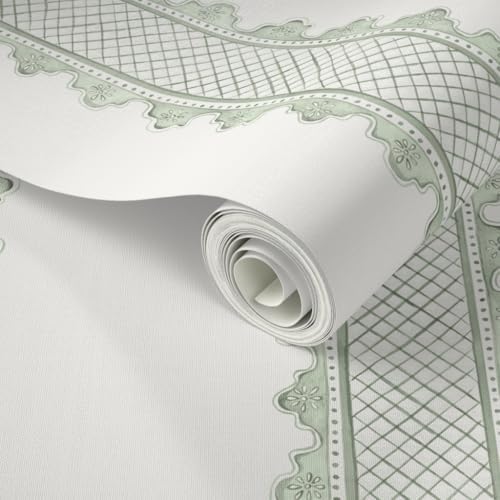 Spoonflower Sage Green Preppy Peel and Stick Wallpaper - Image 2