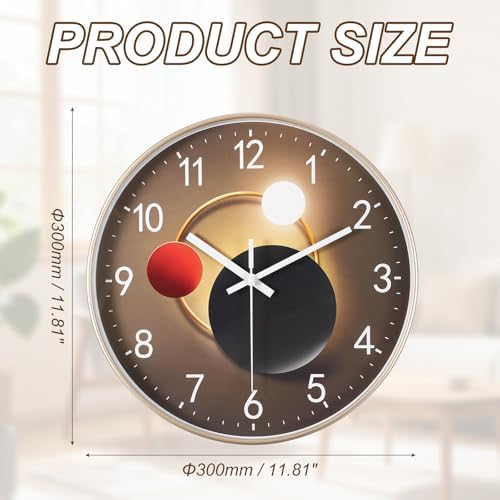 PATIKIL 12 Inch Modern Wall Clock, Silent Non-Ticking Wall Clocks Sweep - Image 2