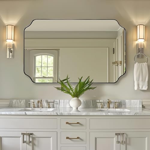 ANDY STAR 30x48 Inch Brushed Nickel Mirror, Large Silver Rectangle Mirror by ANDYSTAR