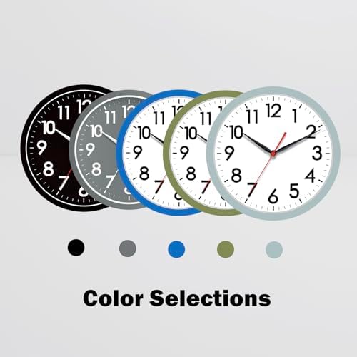 AKCISOT 10 Inch Wall Clock, Silent Battery Operated Analog Clock - Image 3