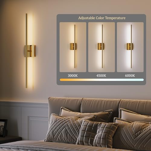 Morauroral Gold Battery Operated Wall Sconces Set of 2 - Image 5